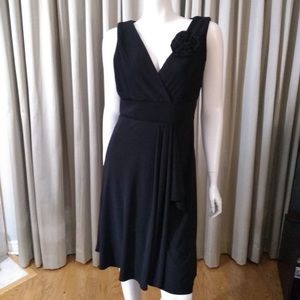 Joseph Ribkoff 8 black dress with rosette